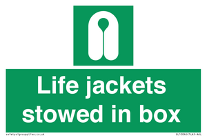 Life jackets stowed in box